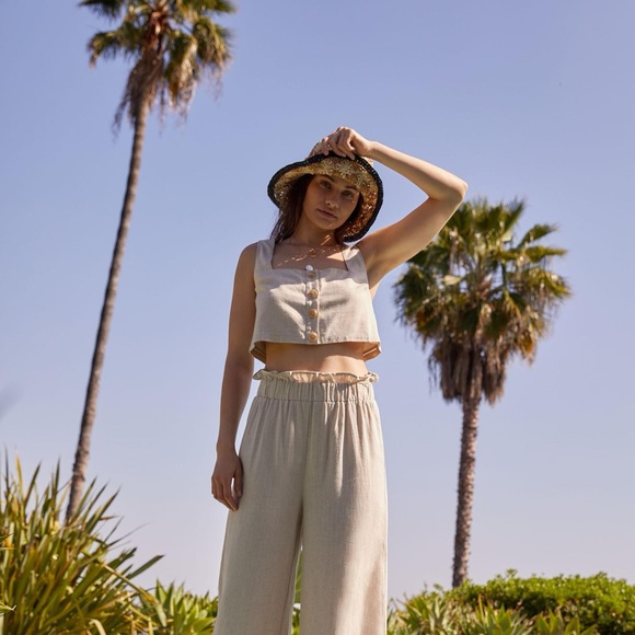 ✨ Anthropologie Square-Neck Crop Top Sz M - Picture 4 of 6